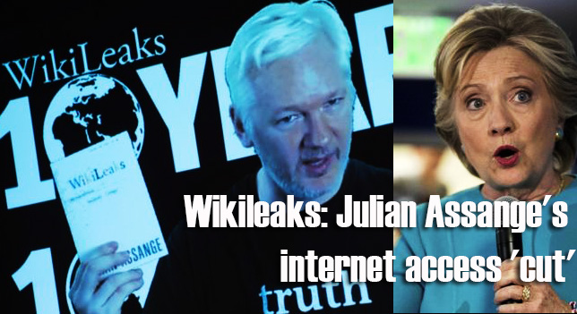 Wikileaks: Julian Assange’s internet access ‘cut’